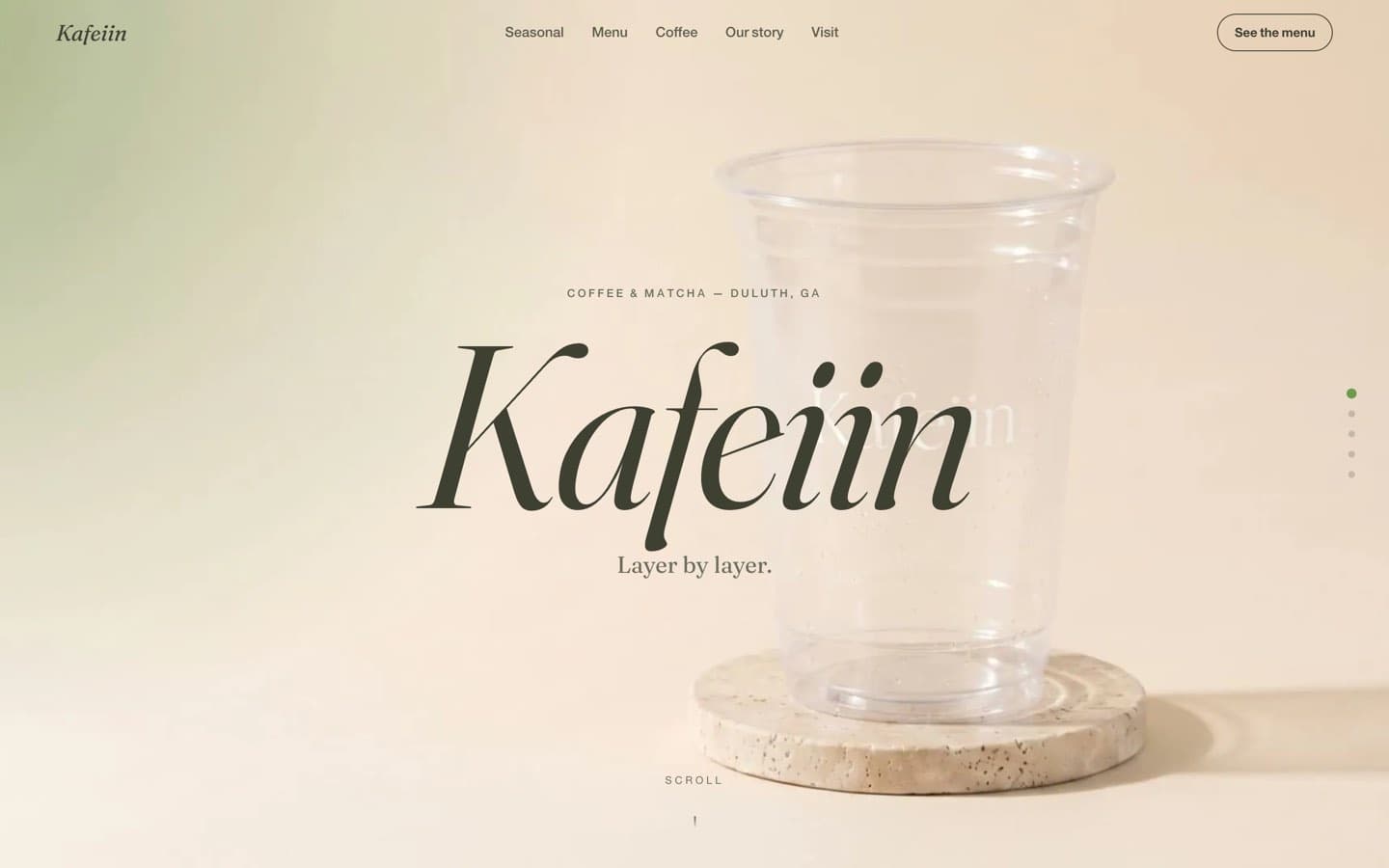Capture of the Kafeiin demo site